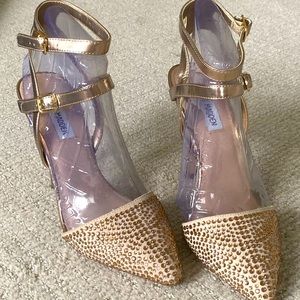 Blush Rhinestone ~ Ankle Strap Stilettos ~ Steve Madden